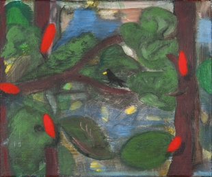 Geraniumljocht • 2013 • acryl op doek • 25 x 30 cm