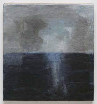 Sandy Island, 2013 verf-pastel en oil stick op linnen, 44x40cm