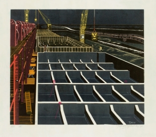 Toon Wegner -Caissons- lino - 1960-1979-1998 - 430 x 500 mm