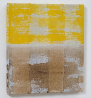 Beppe Kessler • verticalen • 2013 acryl op linnen en wol • 45x40cm