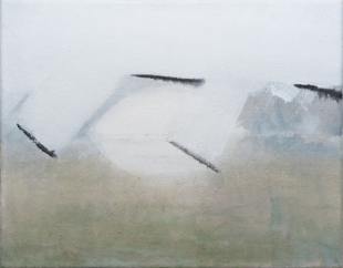 lichtval, 2015, acryl inkt en rijstpapier op linnen, 30 x 38 cm