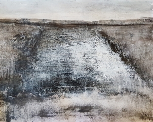 oude kreek - 2017 - mixed media op paneel - 24 x 30 cm