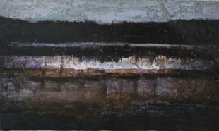 watra gron - 2017 - mixed media op paneel - 16 x 27 cm