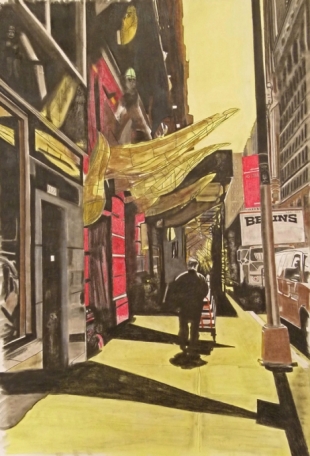 zonder titel, 2015, pastel en potlood op papier 137x95 cm