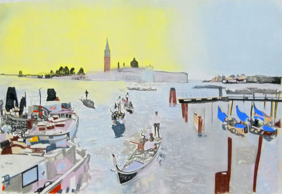 zonder titel, 2015, pastel en potlood op papier, 73x103 cm