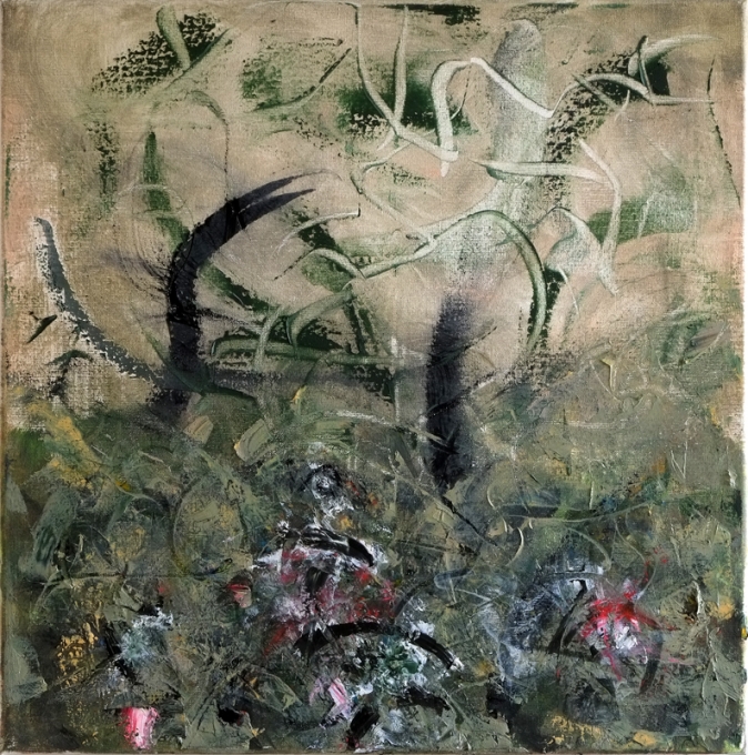 zonder titel, 2017, olieverf op doek, 60 x 60 cm