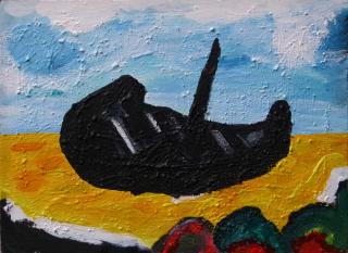 wrak bootje bij Laaxum - 2013
