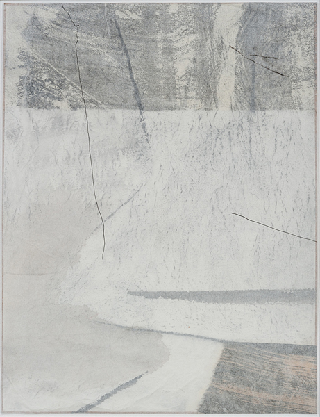 Marije Bouman • grensgebieden • 2016 • aquarel, inkt, collage op moerbeipapier • 41 x 32 cm