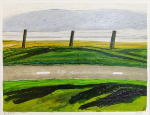 Ernst Nagel, Katwijk - Noordwijk '53, 2008, mixed media op karton/paneel, 50x60cm