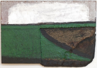Jan Radersma, Polder, 2013, mixed media op hout, 21x30 cm