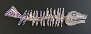 Zonder titel, gem. techn. op hout 36 x 8.5 cm